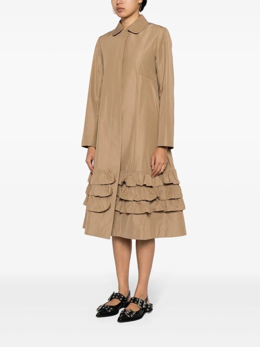 Molly Goddard NWT Ruffle Beige Lacey Coat 2 US 6 UK